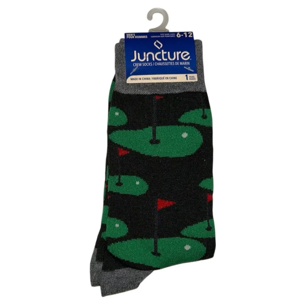 1x Juncture Mens Crew Socks Golf Size 6-12
